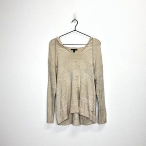 American Eagle Hooded Sweater Hoodie Knit Pullover, Aztec Cream, Women's XS